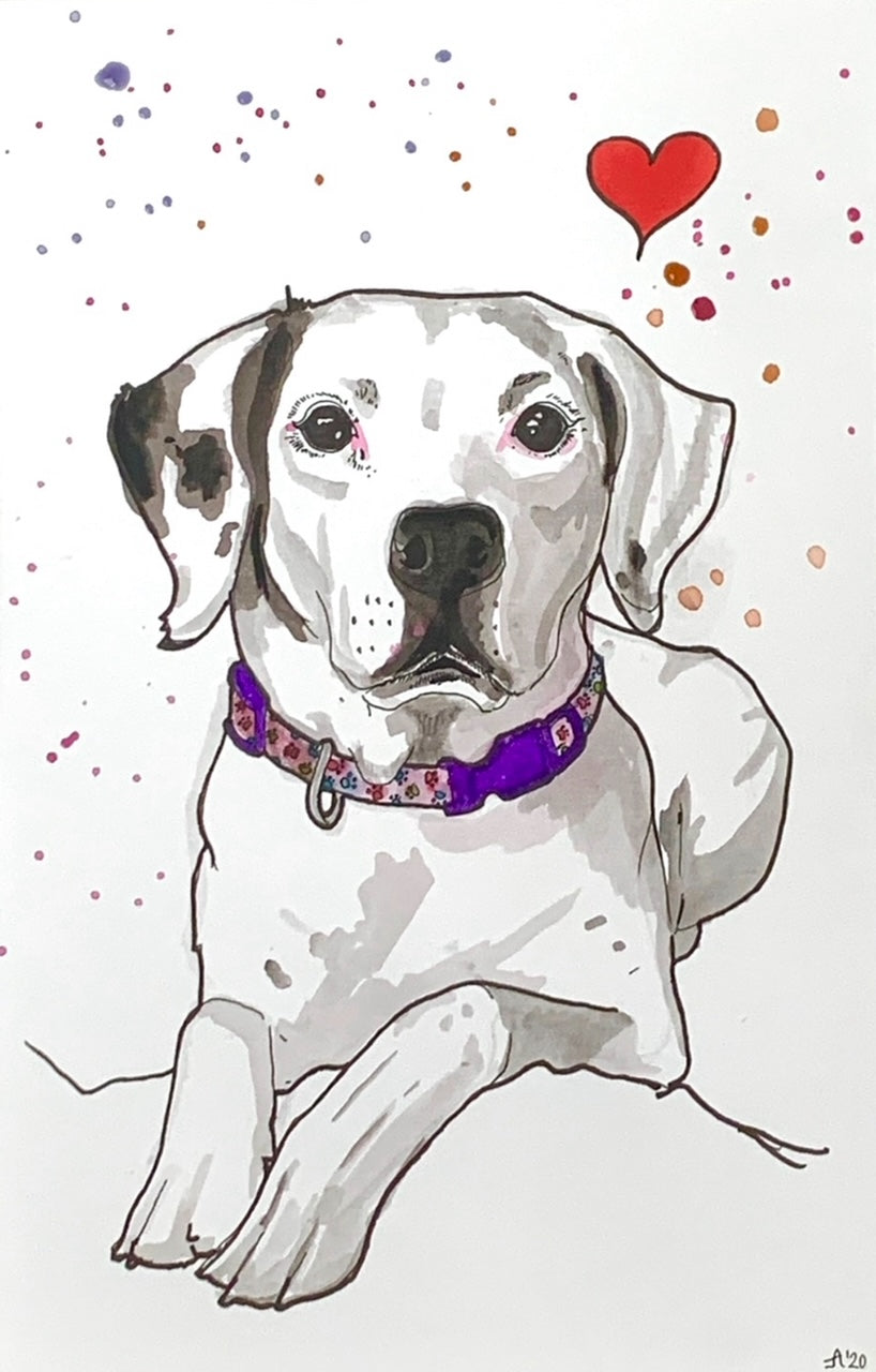 Single Watercolor Pet Portrait