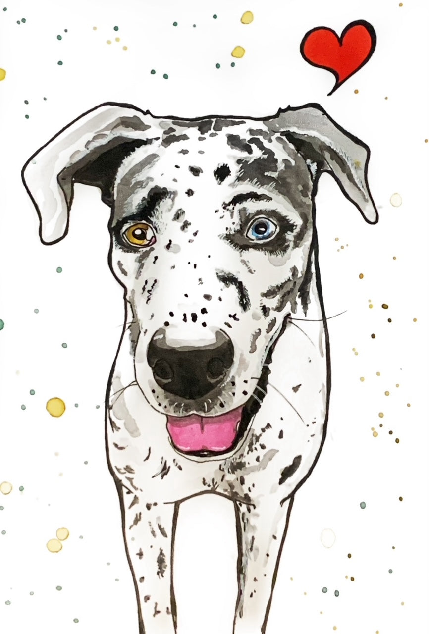 Single Watercolor Pet Portrait