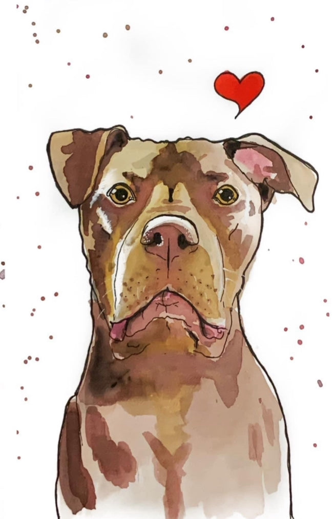 Single Watercolor Pet Portrait