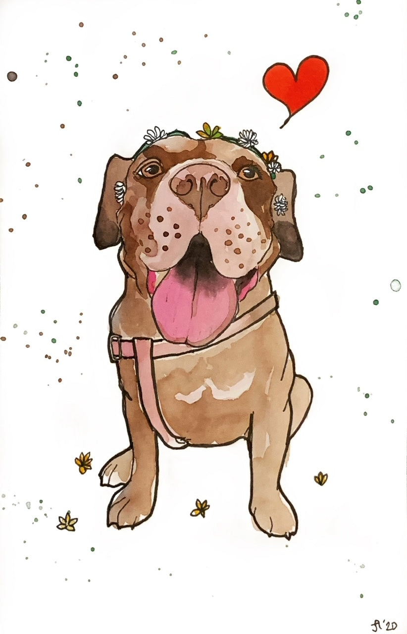 Single Watercolor Pet Portrait