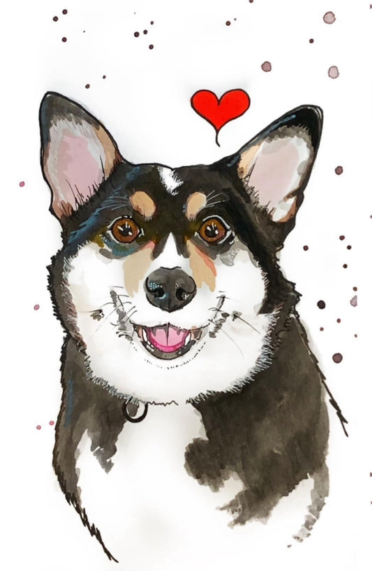 Single Watercolor Pet Portrait