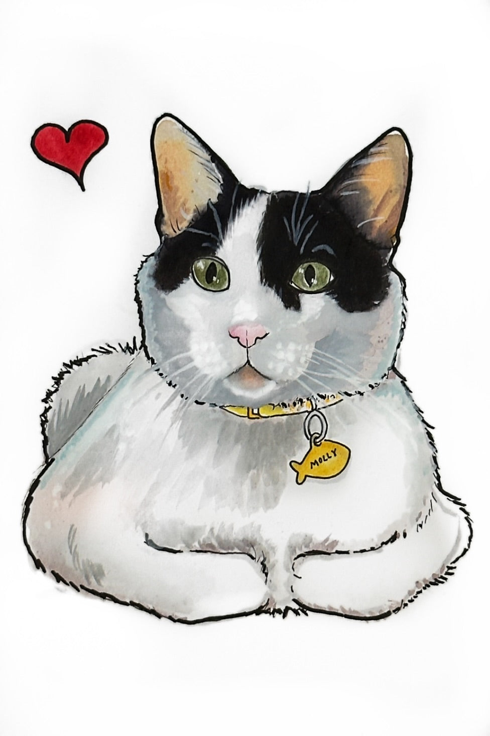 Single Watercolor Pet Portrait